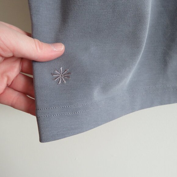 ATHLETA Seasoft Midi Dress in Coastline Blue Travel Casual Stretch Neutral Sz S - Picture 10 of 11